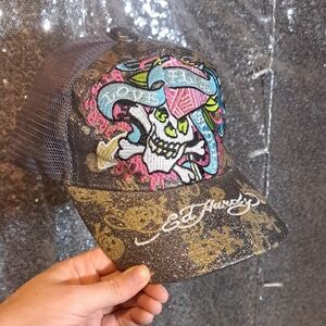 Ed Hardy Glitter Hat "Love Kills Slowly"